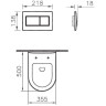 Инсталляция с унитазом VITRA ZENTRUM L-BOX с быстросъёмным сиденьем с микролифтом, клавиша хром глянцевый 9012B003-7206
